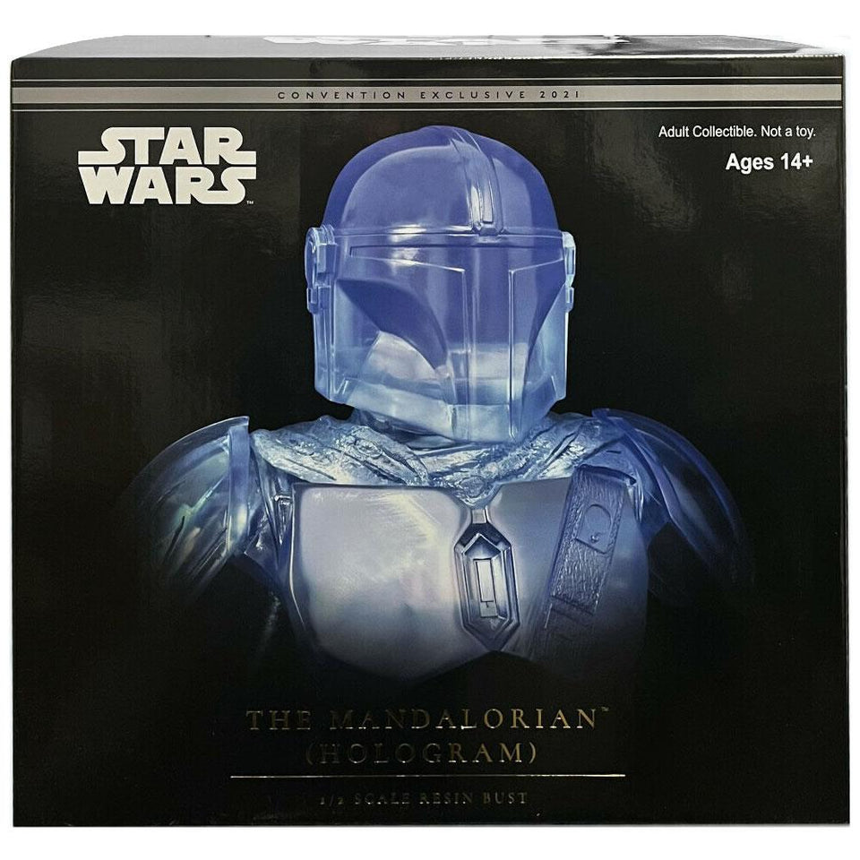 Star Wars The Mandalorian Hologram Bust L3D SDCC 2021 10" Statue Collectible Diamond Select