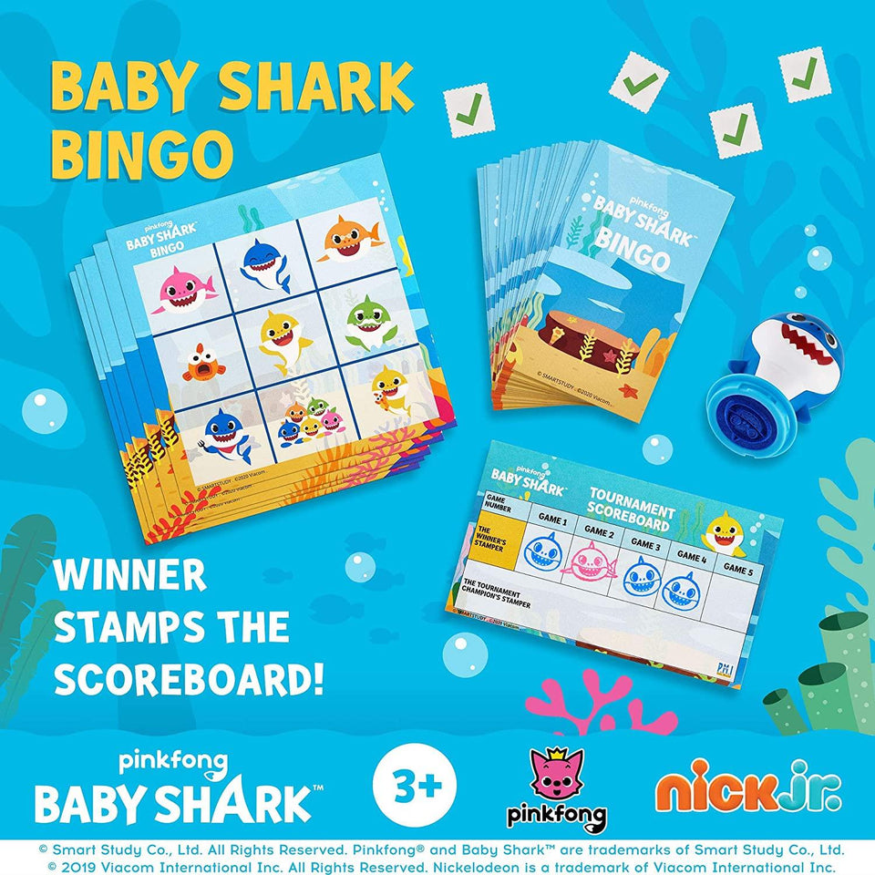 Baby Shark Game Character Bingo Cards Coloring Stampers Figure Play Set PMI International