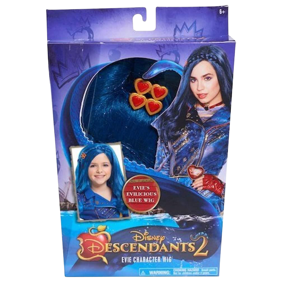Disney Descendants 2 Evie Character Girls Wig Evilicious Blue
