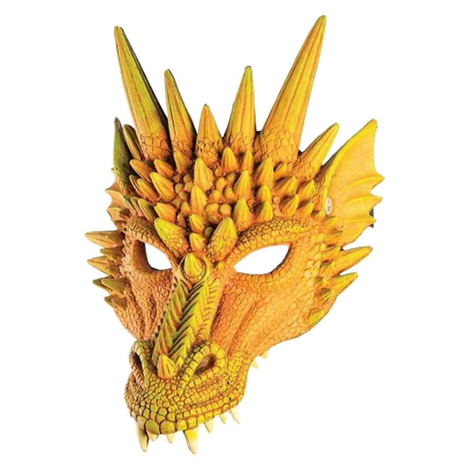 Mythical Orange Dragon Mask Super soft Adult Costume Accessory