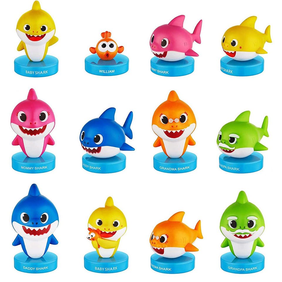 Baby Shark Family Stampers 12pk Daddy Mommy William Cake Toppers Set PMI International