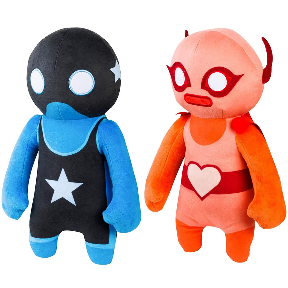 Gang Beasts Red and Blue Wrestler Plush 2pk 12" Character Doll Gaming Figure PMI International