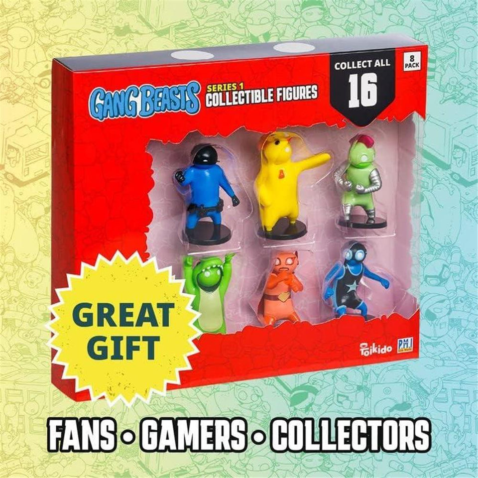 Gang Beasts Action Figures 8-Pack 2.5" Mini Superhero Wrestler Chicken Suit Cyborg PMI International