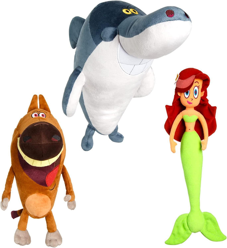 Zig & Sharko Plush Doll 3pk Marina Mermaid Shark Hyena Bundle TV Series Mighty Mojo