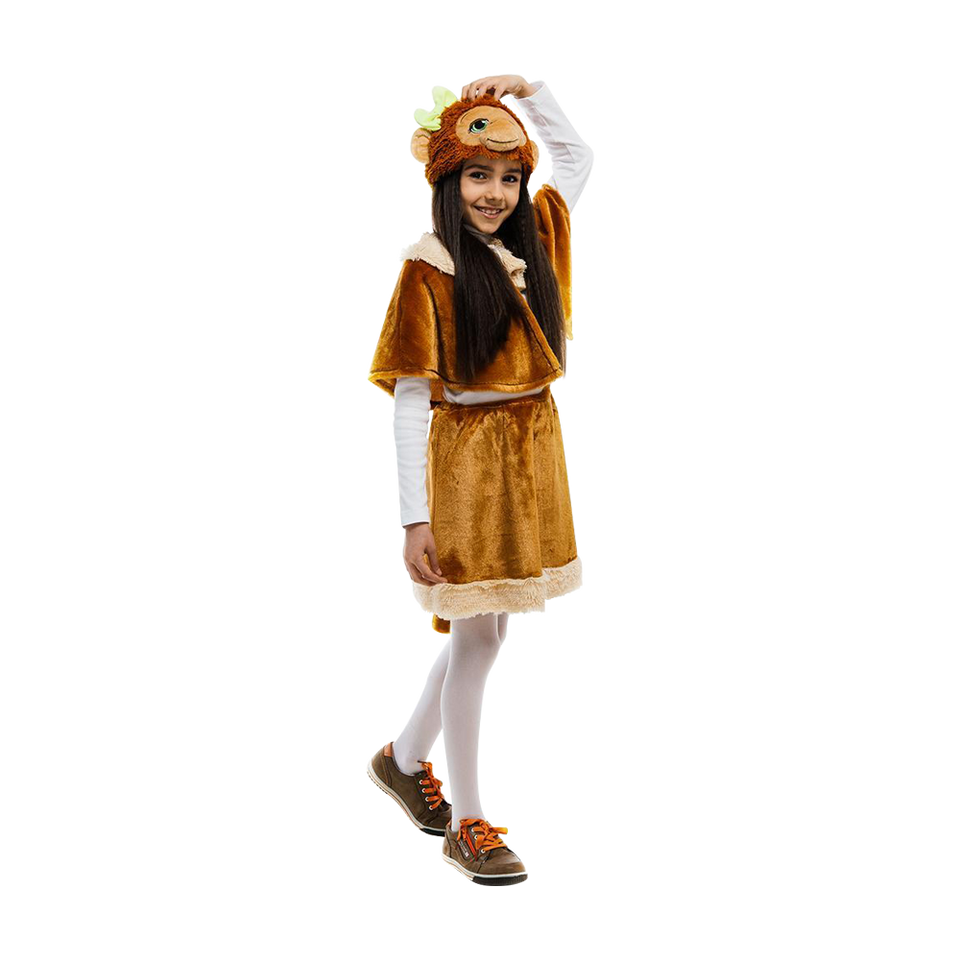 Monkey Jungle Animal Girls Plush Costume Dress-Up Play Kids - X-Small