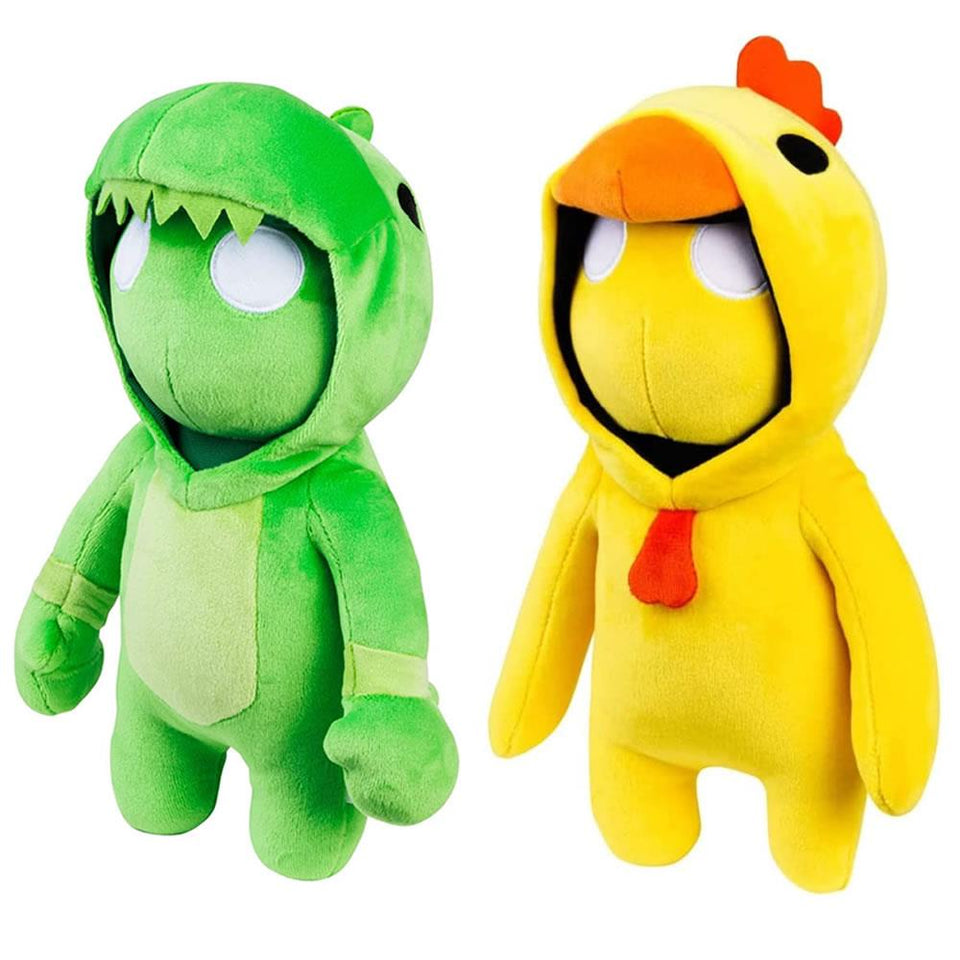 Gang Beasts Green Dragon Yellow Chicken Plush 16" Doll Gamer Character Bundle Set PMI International