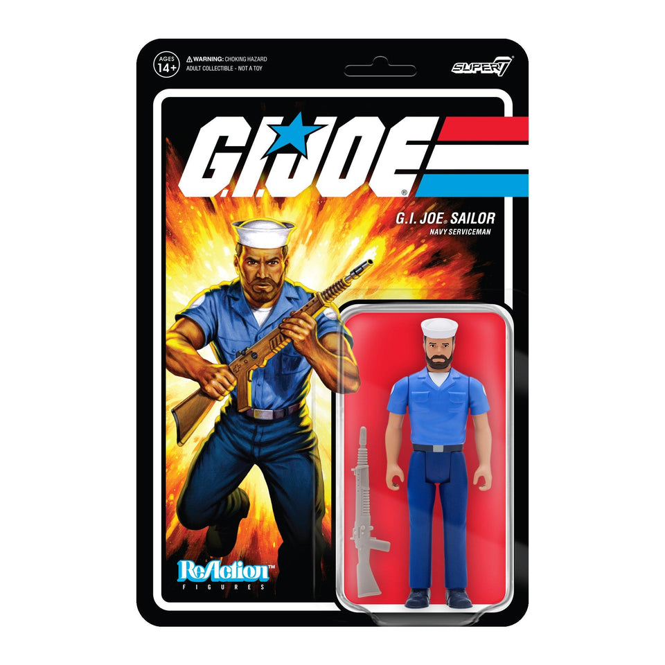 G.I. Joe Sailor Blueshirt Tan Beard Navy Serviceman Animated TV Figure Super7