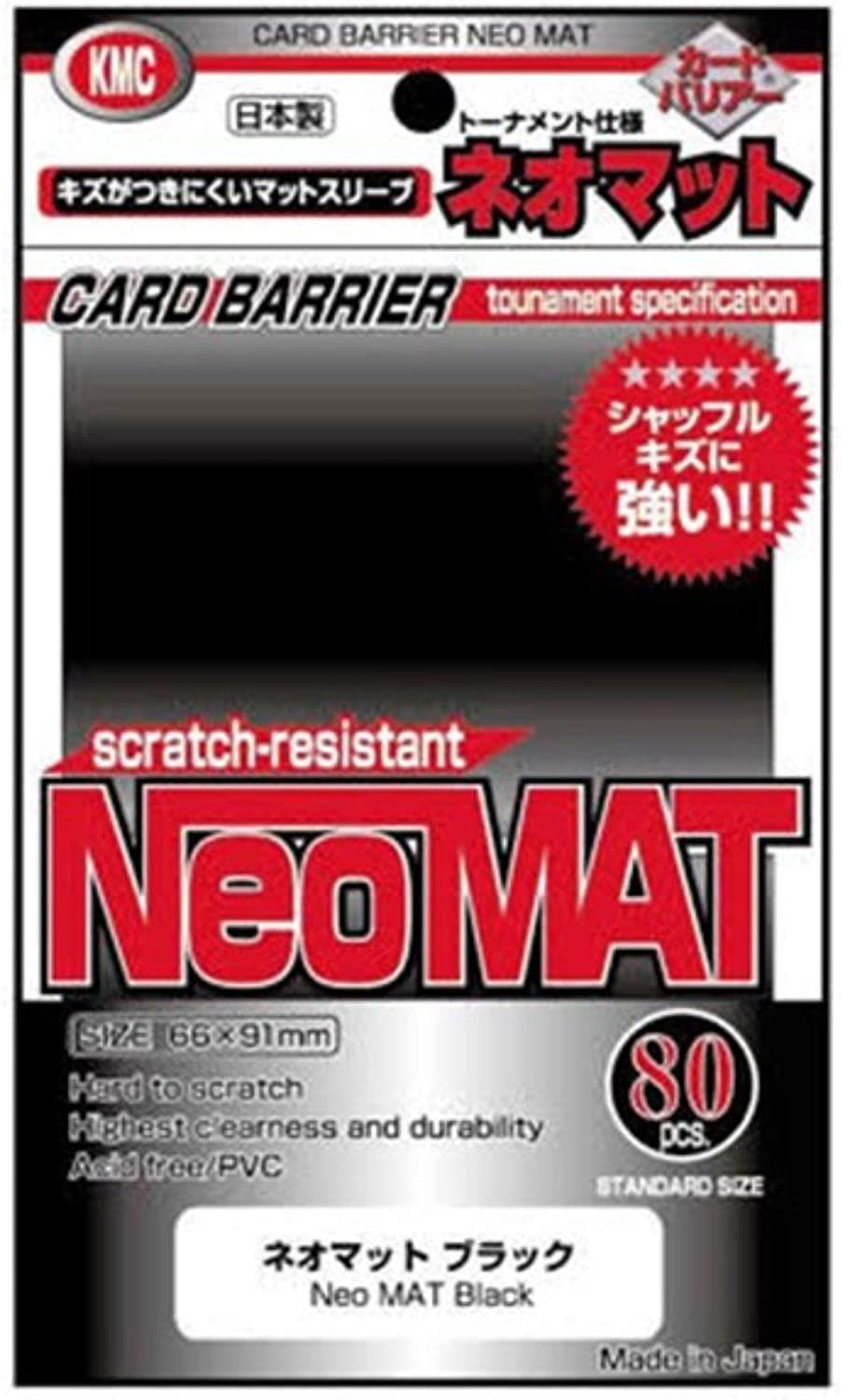 KMC Standard Small 80ct Sleeves Black Trading Card Protector Durable