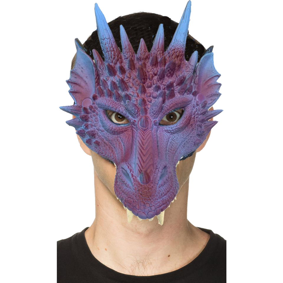 Mythical Purple Dragon Mask Supersoft Adult Costume Accessory
