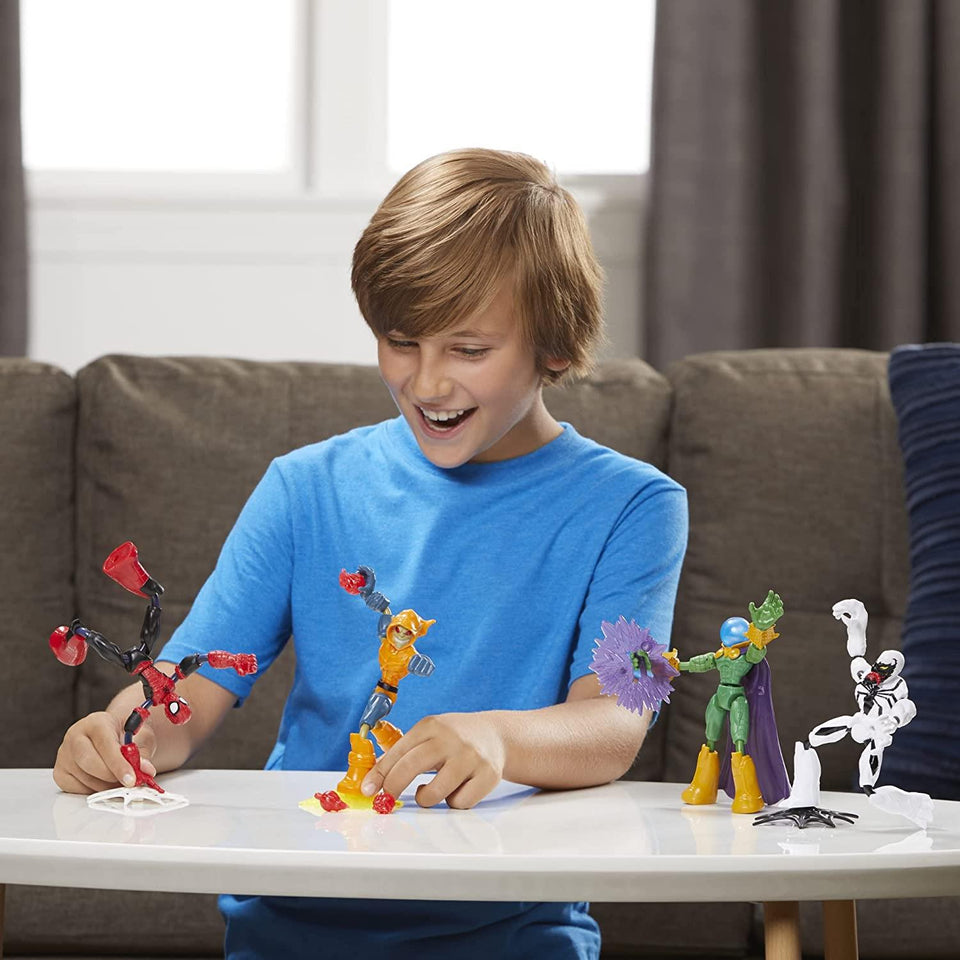 Spider-Man Marvel Bend & Flex Anti-Venom Mysterio Hobgoblin Heroes Figure Set Hasbro