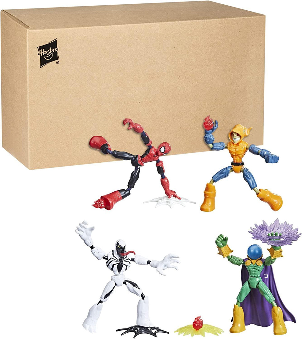 Spider-Man Marvel Bend & Flex Anti-Venom Mysterio Hobgoblin Heroes Figure Set Hasbro