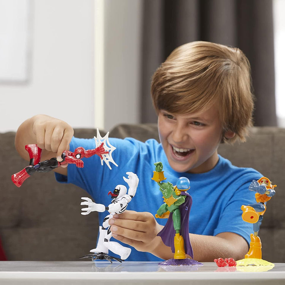 Spider-Man Marvel Bend & Flex Anti-Venom Mysterio Hobgoblin Heroes Figure Set Hasbro