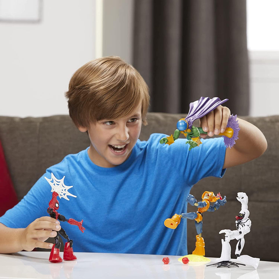 Spider-Man Marvel Bend & Flex Anti-Venom Mysterio Hobgoblin Heroes Figure Set Hasbro