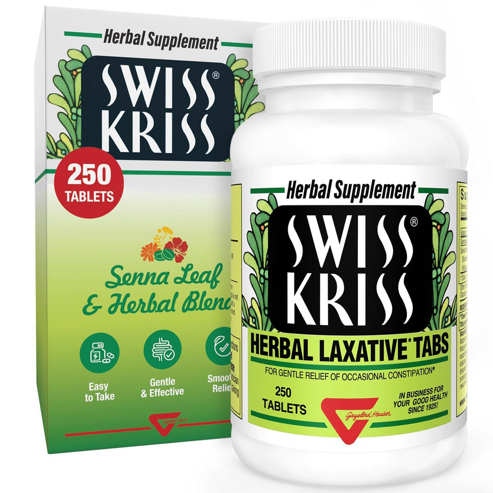 Swiss Kriss Herbal Laxative Natural Laxative for Constipation Relief 250 Tablets