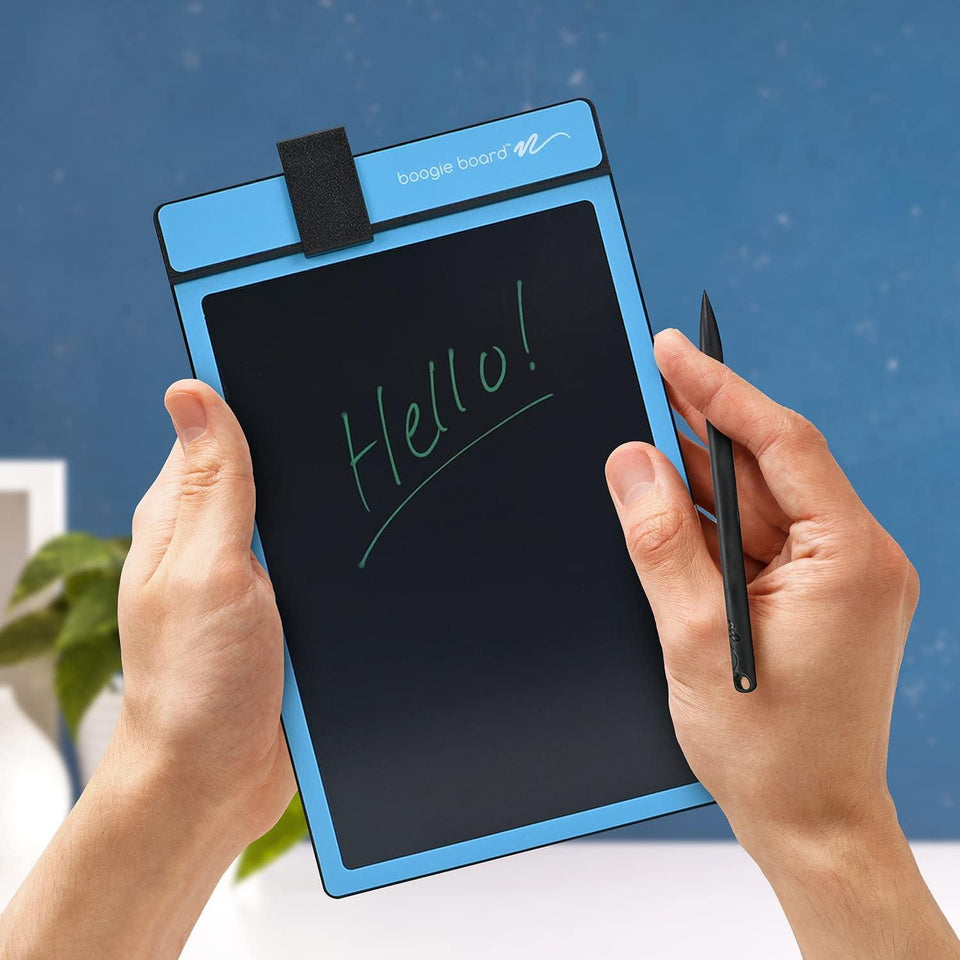 Boogie Board Basics Reusable Writing Pad - Digital Drawing Tablet, LCD Writing Pad with Instant Erase and Stylus Pen - Perfect for Writing, Drawing, and Note-Taking (CYAN)
