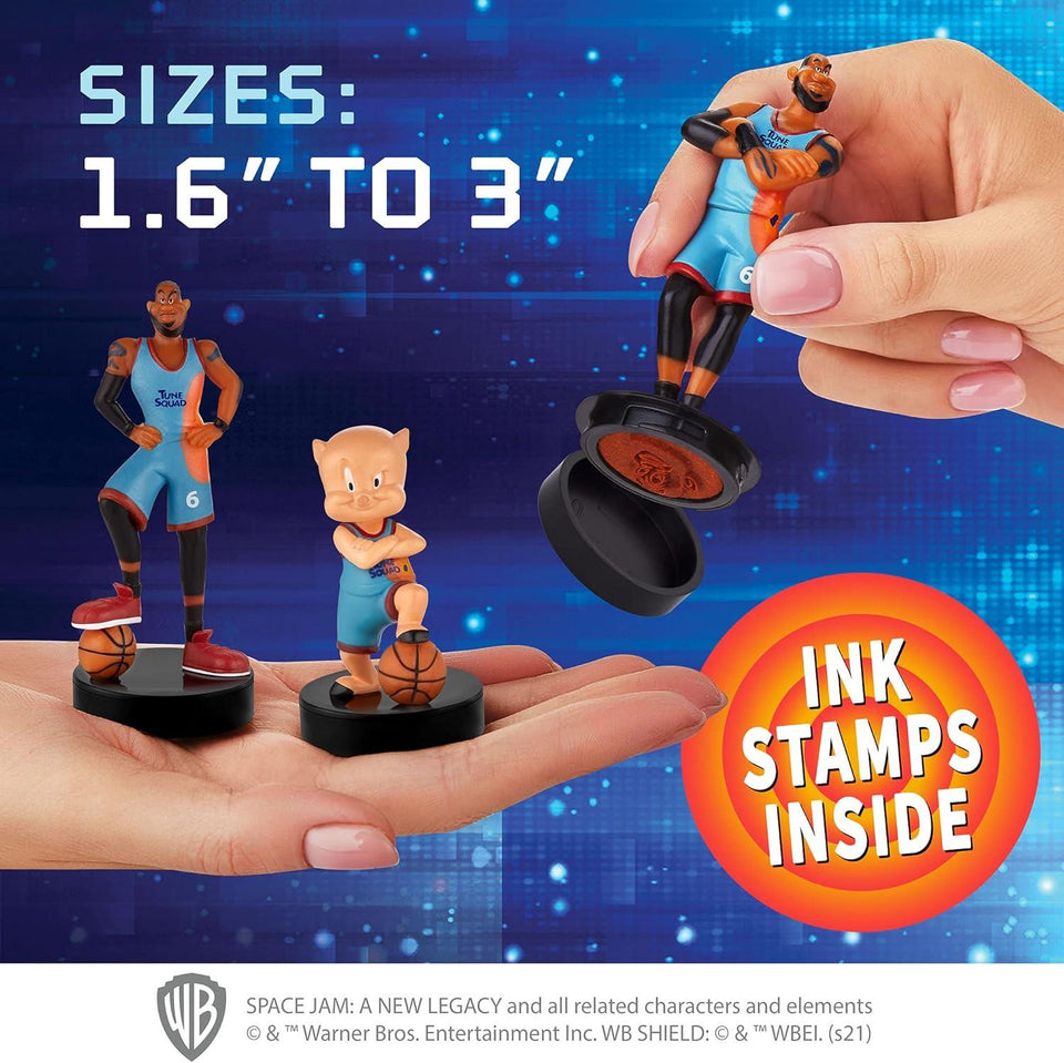 P.M.I. Space Jam Kids’ Stamps | Collect All 13 Looney Tunes Toys and Basketball Player Figures | Small Toys from Space Jam: A New Legacy | Space Jam Party Supplies | Made