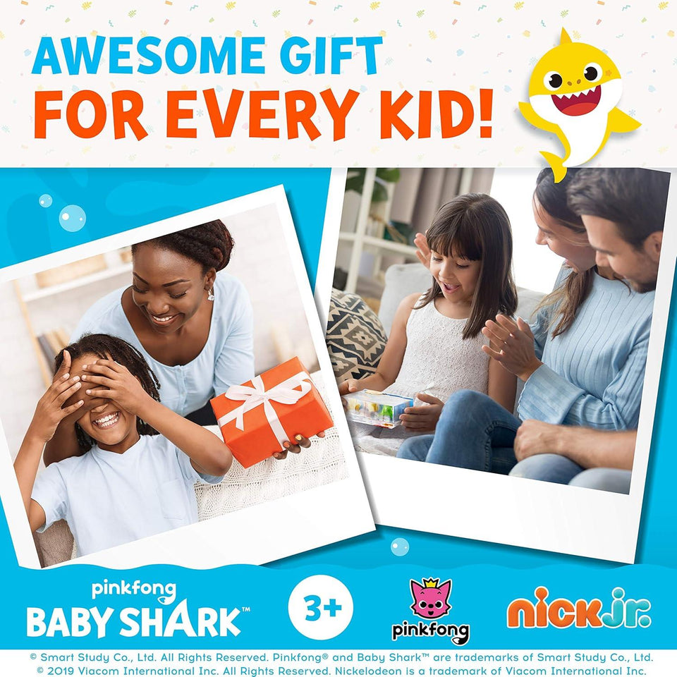 Baby Shark Coin Purse Set – Set of 3 Baby Shark Plush Toys, Including Baby, Grandma, & Grandpa Shark – Washable Polyester with Zipper – Party Favors and Gifts by PMI, 6.2 in., 3 Pack, Ages 2+