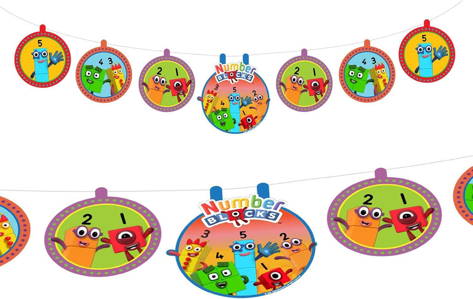 Numberblocks Party Supplies Kit, 31 Piece Birthday Party Set for 10 Guests with Plates, Cups, Napkins and Happy Birthday Banner