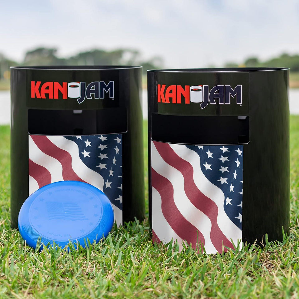 Kan Jam Original Disc Toss Game with 2 Disc Golf Basket Retrievers and 1 Disc Golf Disc - Outdoor Frisbee Golf, Frisbee Slam Game in USA, EPSN and Dude Perfect Designs