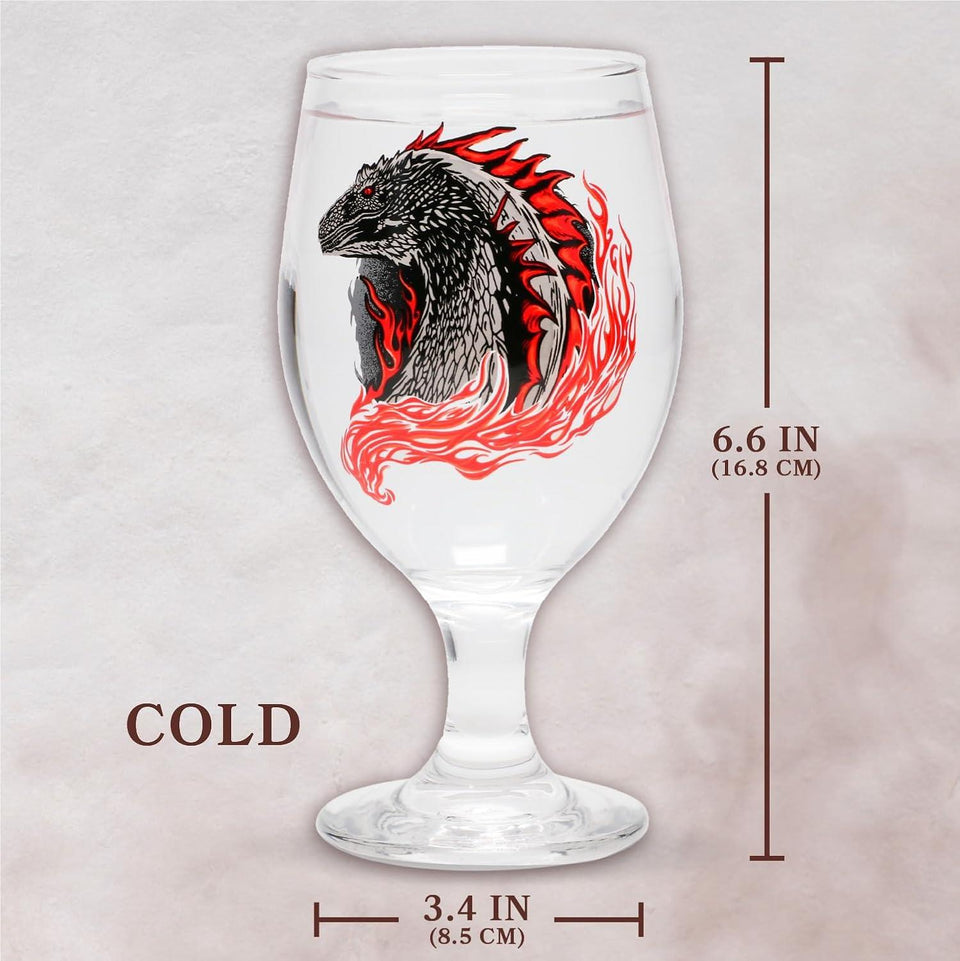 Paladone House Of The Dragon Color Change Glass Goblet (350ml), Officially Licensed Game of Thrones Merchandise & Gift, Novelty Medieval Fantasy Wine Glassware