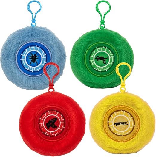 Mighty Mojo Wild Kratts Power Disc Plush Keychain Rings – 4-Pack | Soft Collectible Clip-On, Backpack Zipper Charm, Cute Collectible Accessory Gift for Boys & Girls