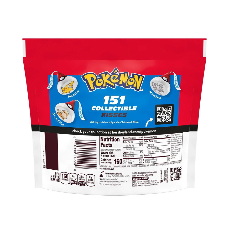 Hershey's Kisses Milk Chocolate Pokemon Candy, Share Pack 10.1 oz