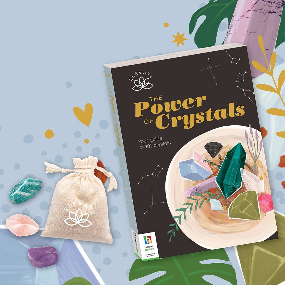 Hinkler Elevate - The Power of Crystals Kit - Spirituality for Adults - Crystals Included - Rose Quartz - Amazonite - Amethyst - Mental Health and Self Care Essentials - Adult Hobbies
