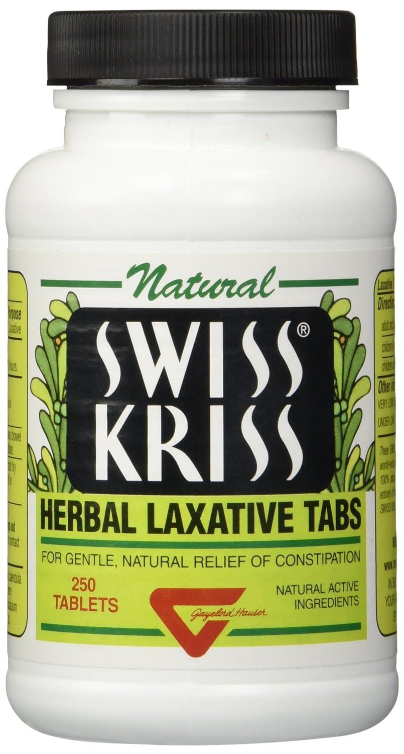 Swiss Kriss Herbal Laxative Natural Laxative for Constipation Relief 250 Tablets