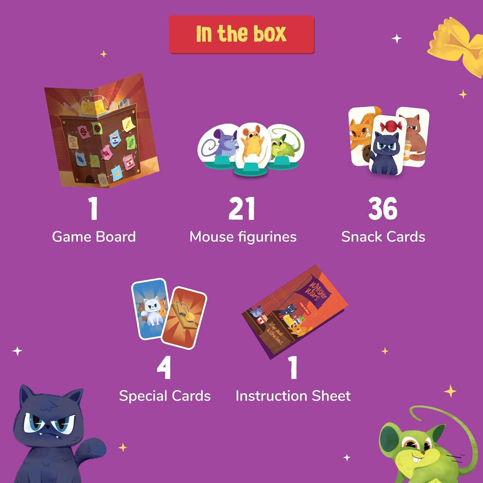 LoveDabble Cheese Heist Showdown! Whisker Wars: Join The Furry Frenzy as Your Cats Race to Stop Pesky Mice | Exciting Board Games & Puzzles for Kids & Family | 2-4 Players | Birthday Gifts for Kids