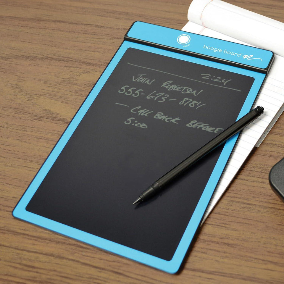 Boogie Board Basics Reusable Writing Pad - Digital Drawing Tablet, LCD Writing Pad with Instant Erase and Stylus Pen - Perfect for Writing, Drawing, and Note-Taking (CYAN)