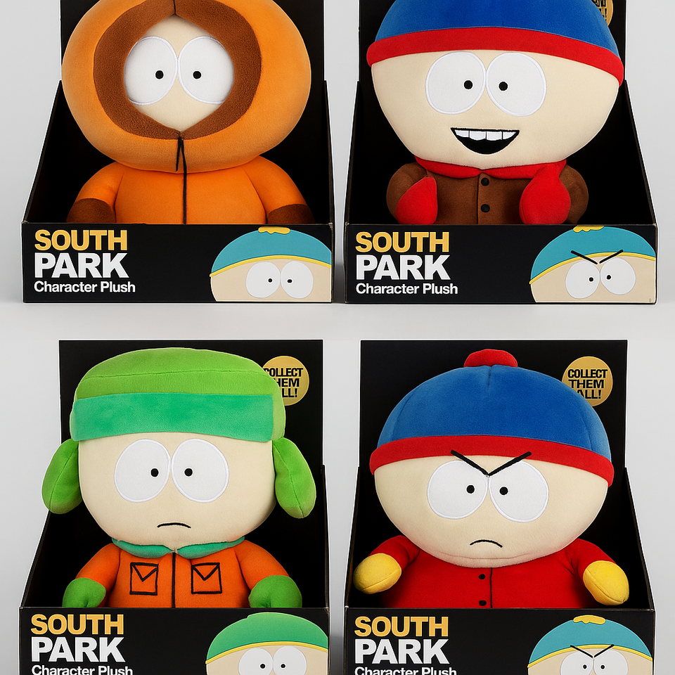 South Park 10” Plush Set – Kenny, Cartman, Kyle & Stan | Collector’s Box