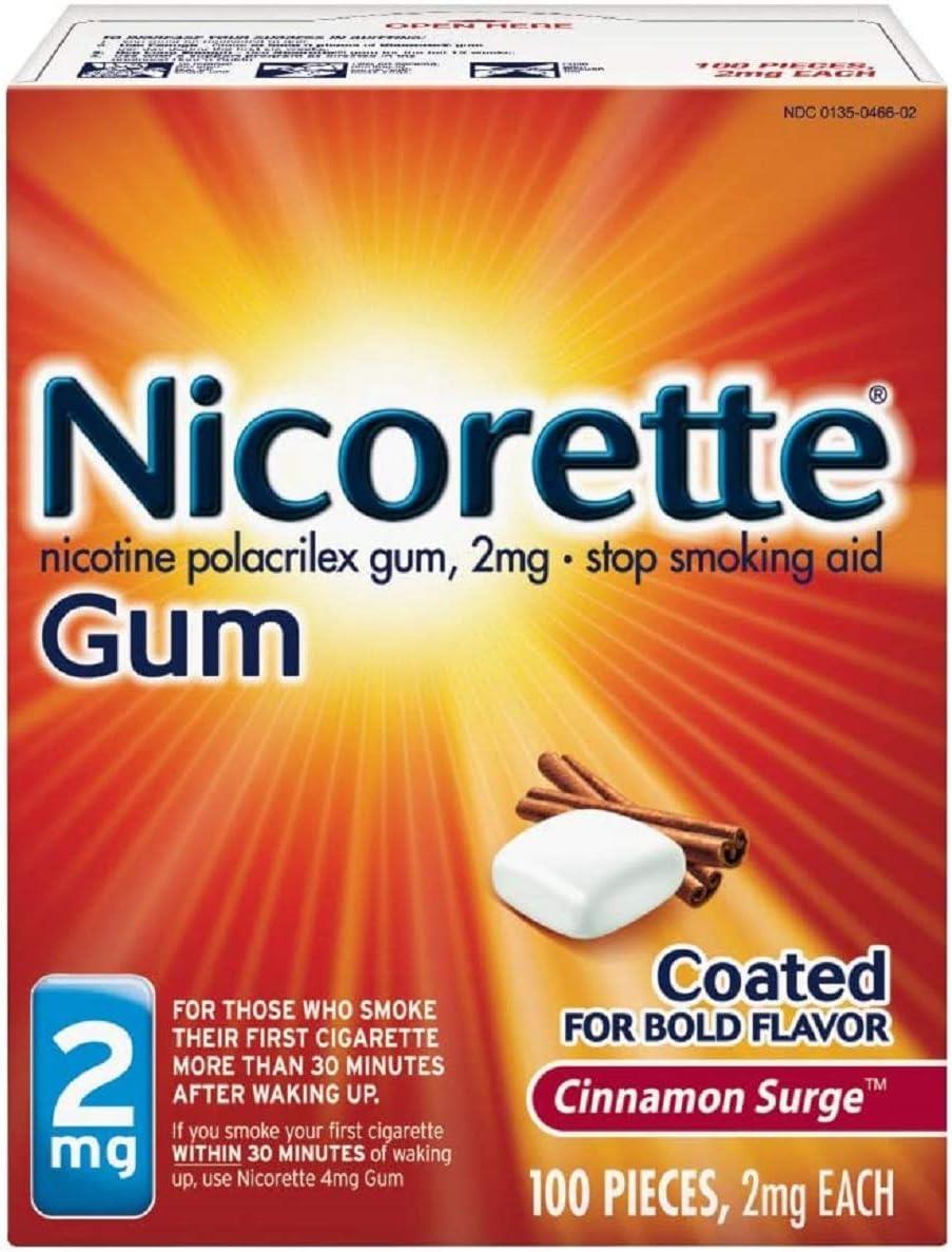 Nicorette Nicotine Gum Cinnamon Surge 2mg 100ct