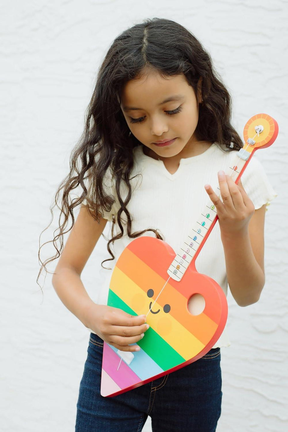 TinkerTar - Rainbow Heart - The Easiest Way to Start and Learn Guitar - Premium Wood Construction - 1 Stringed Toy Instrument for Kids Perfect Intro to Music for Ages 3 and up - from Buffalo Games