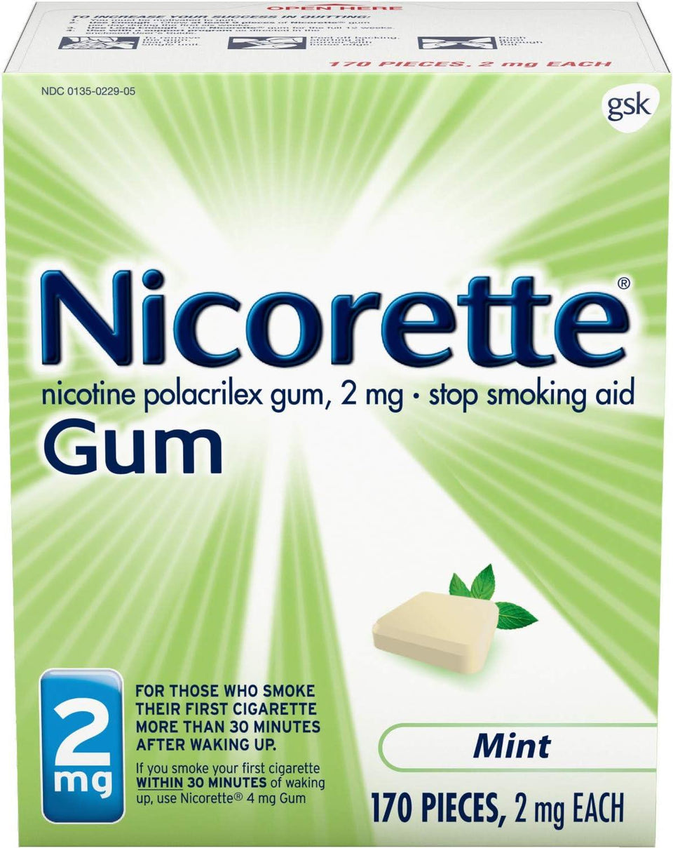 Nicorette Nicotine Gum Mint 2mg 170ct