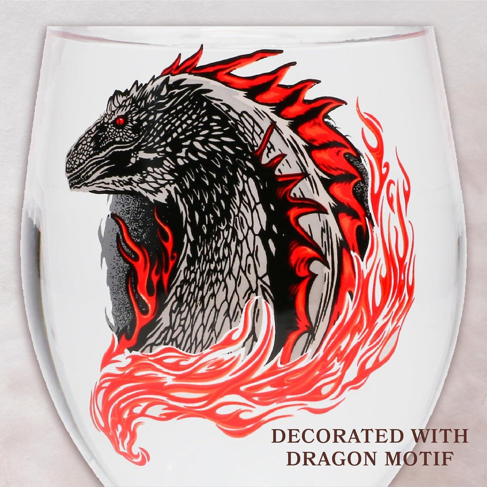 Paladone House Of The Dragon Color Change Glass Goblet (350ml), Officially Licensed Game of Thrones Merchandise & Gift, Novelty Medieval Fantasy Wine Glassware