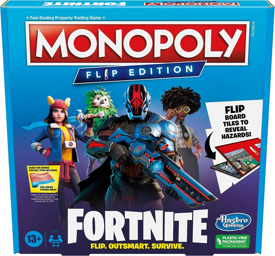 Monopoly Flip Edition: Fortnite Board Game, Monopoly Game Inspired by Fortnite, Ages 13+