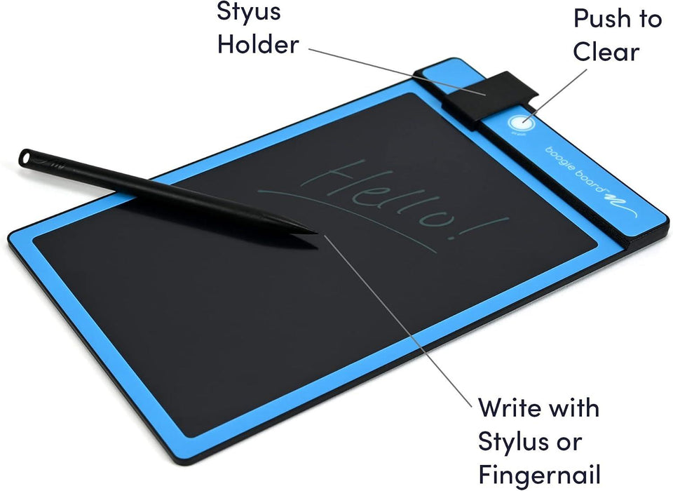 Boogie Board Basics Reusable Writing Pad - Digital Drawing Tablet, LCD Writing Pad with Instant Erase and Stylus Pen - Perfect for Writing, Drawing, and Note-Taking (CYAN)