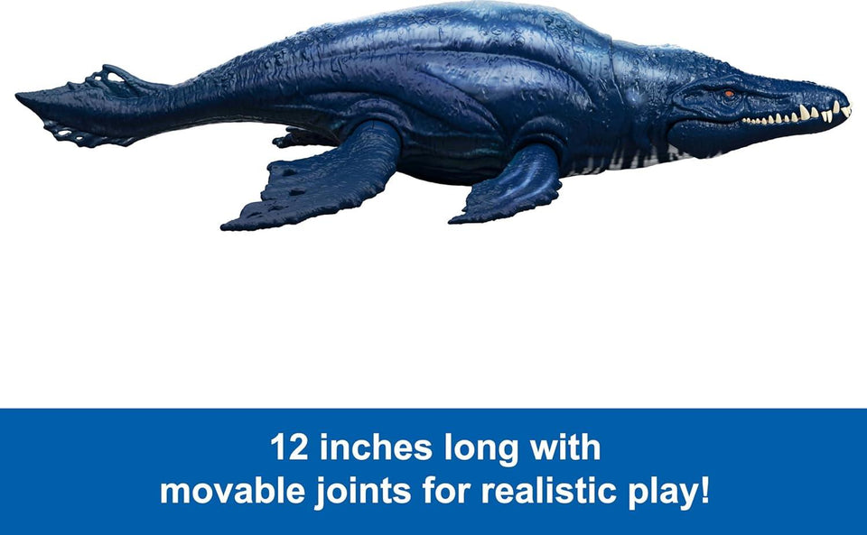 Mattel Jurassic World Wild Roar Brachauchenius Dinosaur Action Figure Toy with Chomp Attack, Light Up Feature & Roar Sound, Scan Code for Digital Play