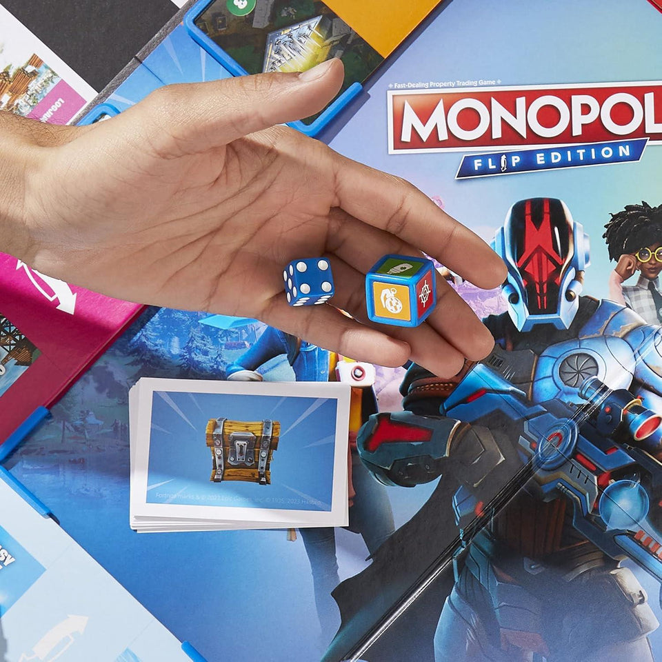 Monopoly Flip Edition: Fortnite Board Game, Monopoly Game Inspired by Fortnite, Ages 13+