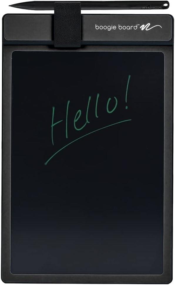 Boogie Board Basics Reusable Writing Pad - Digital Drawing Tablet, LCD Writing Pad with Instant Erase, Includes Stylus Pen (BLACK)