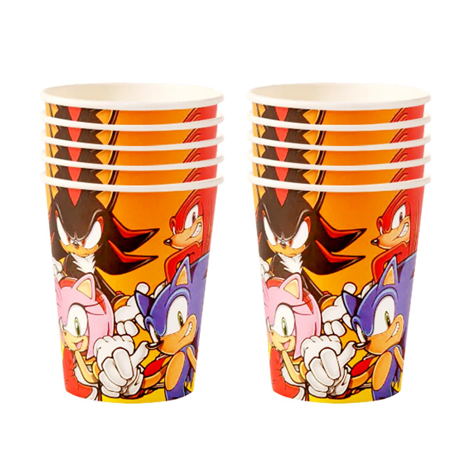 Sonic The Hedgehog Birthday Party Paper Cups 10 Pieces Officially Licensed
