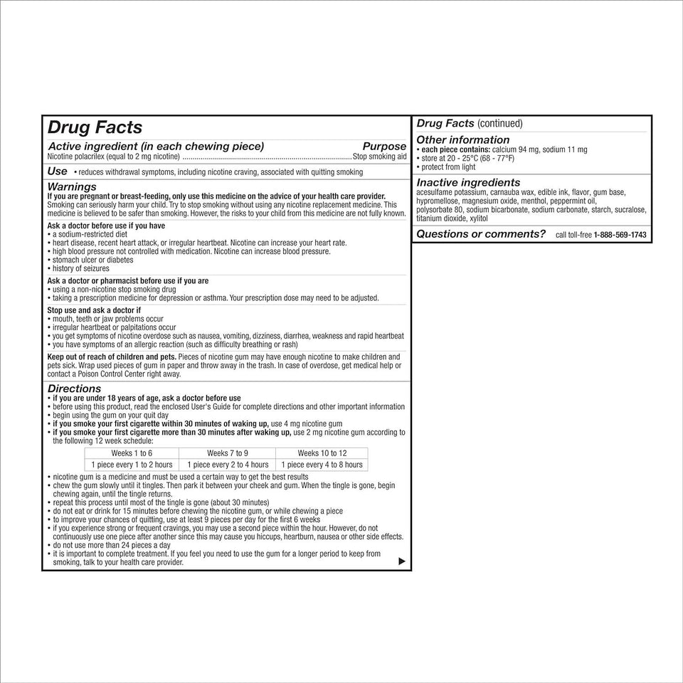 Nicorette Nicotine Gum White Ice Mint 2mg 160ct