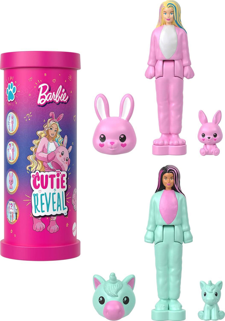 Barbie Mini BarbieLand Reveal Dolls 5-Pack, Easter Basket Stuffers, 1.5-inch