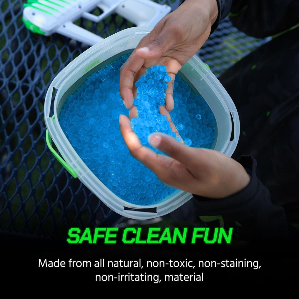 Gel Blaster Gellets Refill Ammo, 100,000 Vortex Blue Gellets - All-Natural Eco Friendly, Non-Toxic, Non-Staining & Non-Irritating