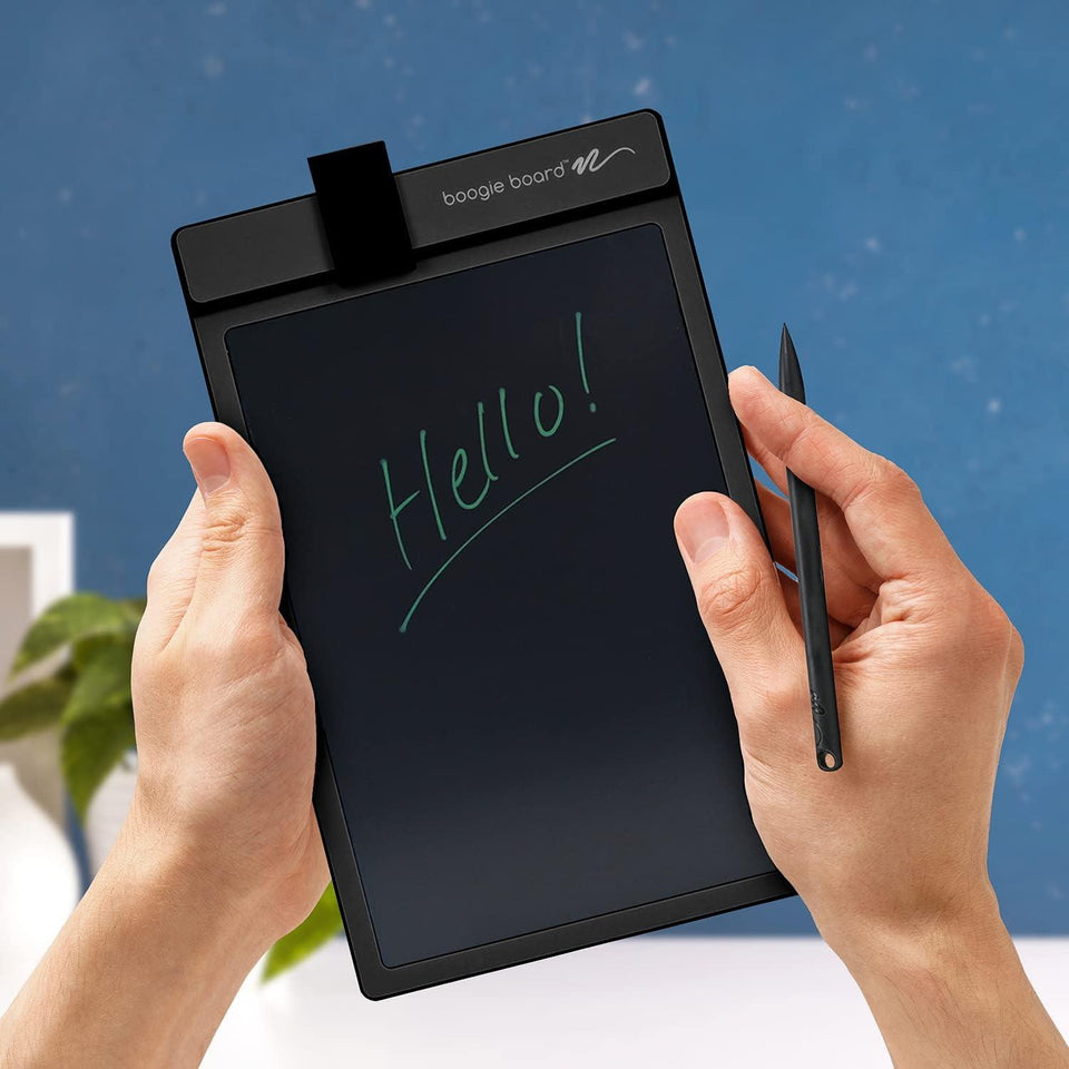 Boogie Board Basics Reusable Writing Pad - Digital Drawing Tablet, LCD Writing Pad with Instant Erase, Includes Stylus Pen (BLACK)