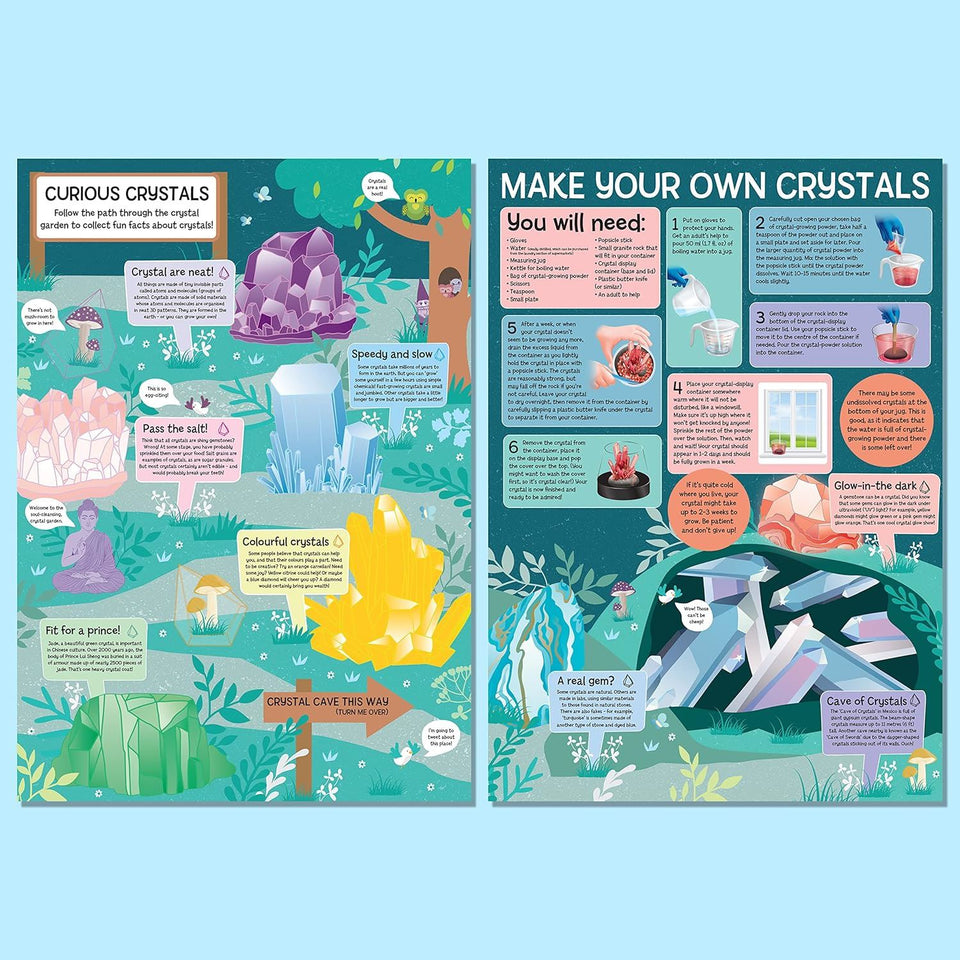 Hinkler Curious Universe - Crystal Growing Science Kit - DIY Science and Geology for Kids - Make Your Own Crystals and Display Them - Granite Rocks Included - STEM Skills for Kids Aged 8 to 14