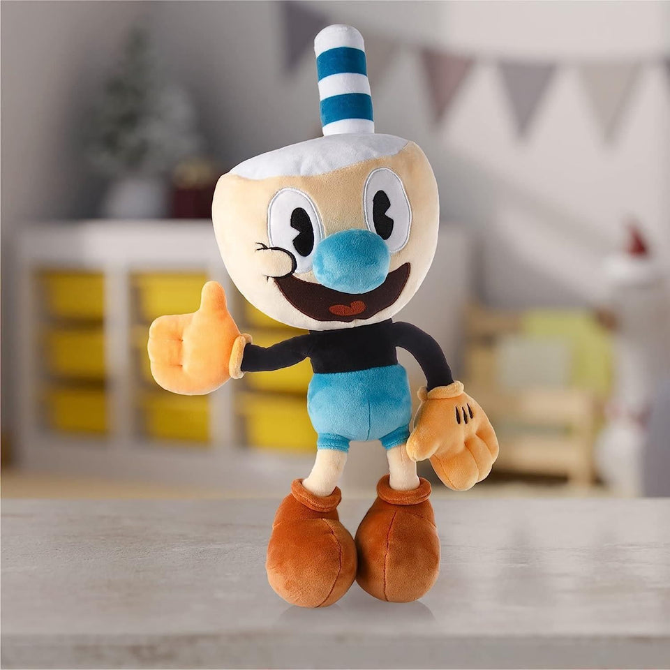 The Cuphead Show Mugman Plush Doll 15" Animated Series Character Soft Toy Mighty Mojo