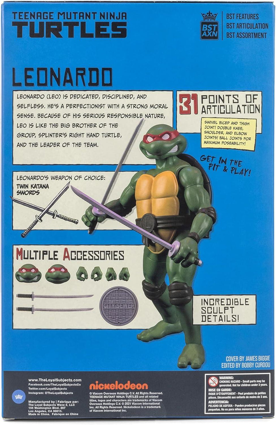 The Loyal Subjects Teenage Mutant Ninja Turtles Best of Leonardo 100-Page Comic Book & Leonardo BST AXN 5-inch Action Figure Set