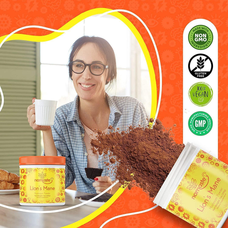 Namaste Lions Mane Nootropic Mushroom Powder Immunity Health Supplement