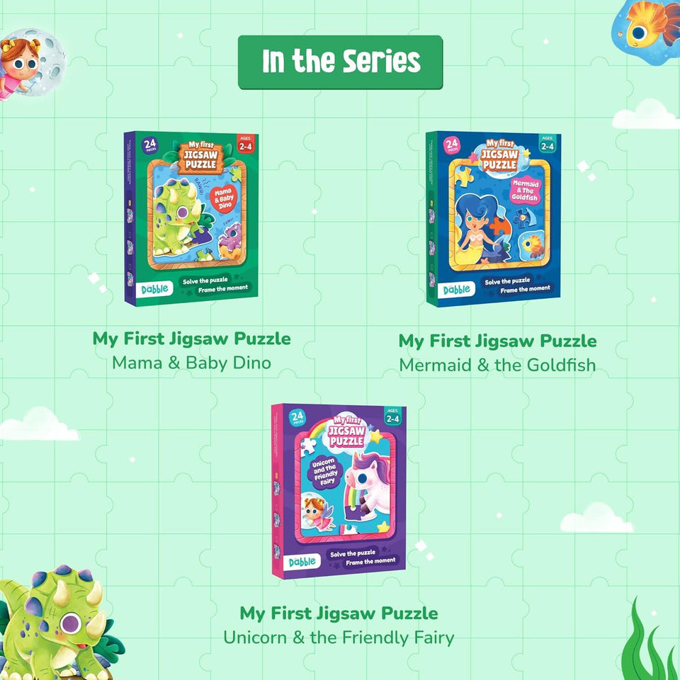 LoveDabble Dinosaur Puzzles for Kids - My First Jigsaw Puzzle - Mama & Baby Dino | Puzzles for Kids Ages 2-4 | Animal Puzzles for Toddlers and Kids